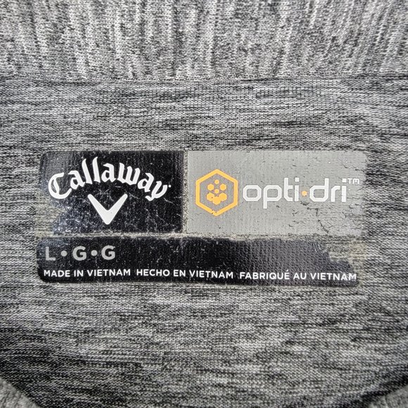 Callaway Golf Opti-Dri Men's Polo Shirt Size Large Gray Short Sleeve Performance - Picture 6 of 8